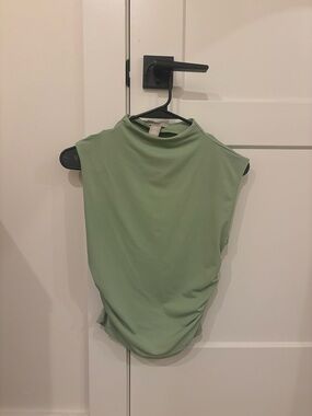 H&M Sleeveless Mock Neck Tank in Sage